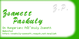 zsanett paskuly business card